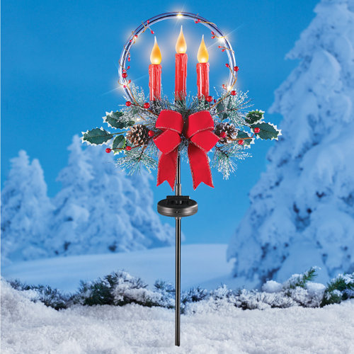 The Holiday Aisle® Flickering Candles Yard Garden stake Wayfair